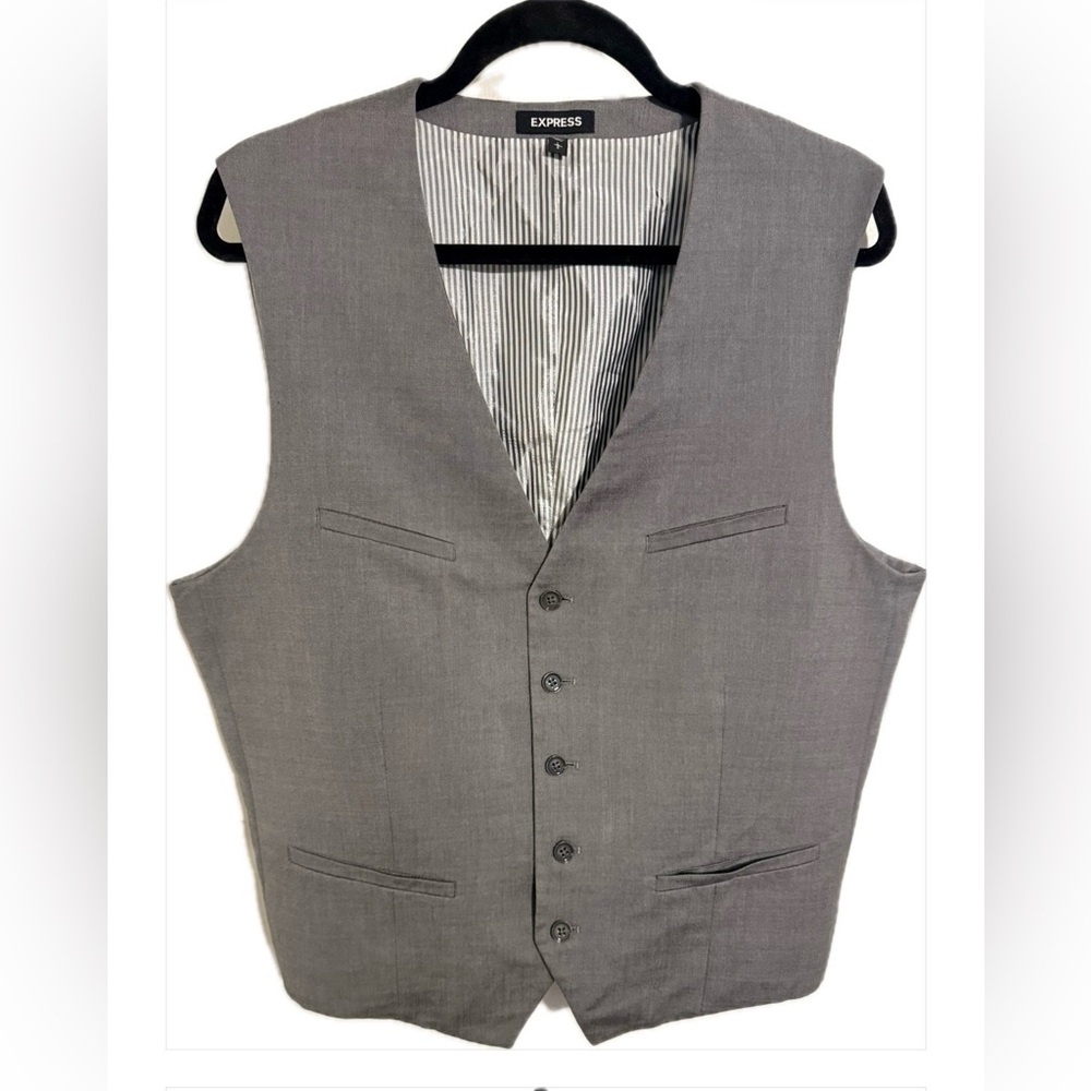 Express Men's Charcoal Vest Size L